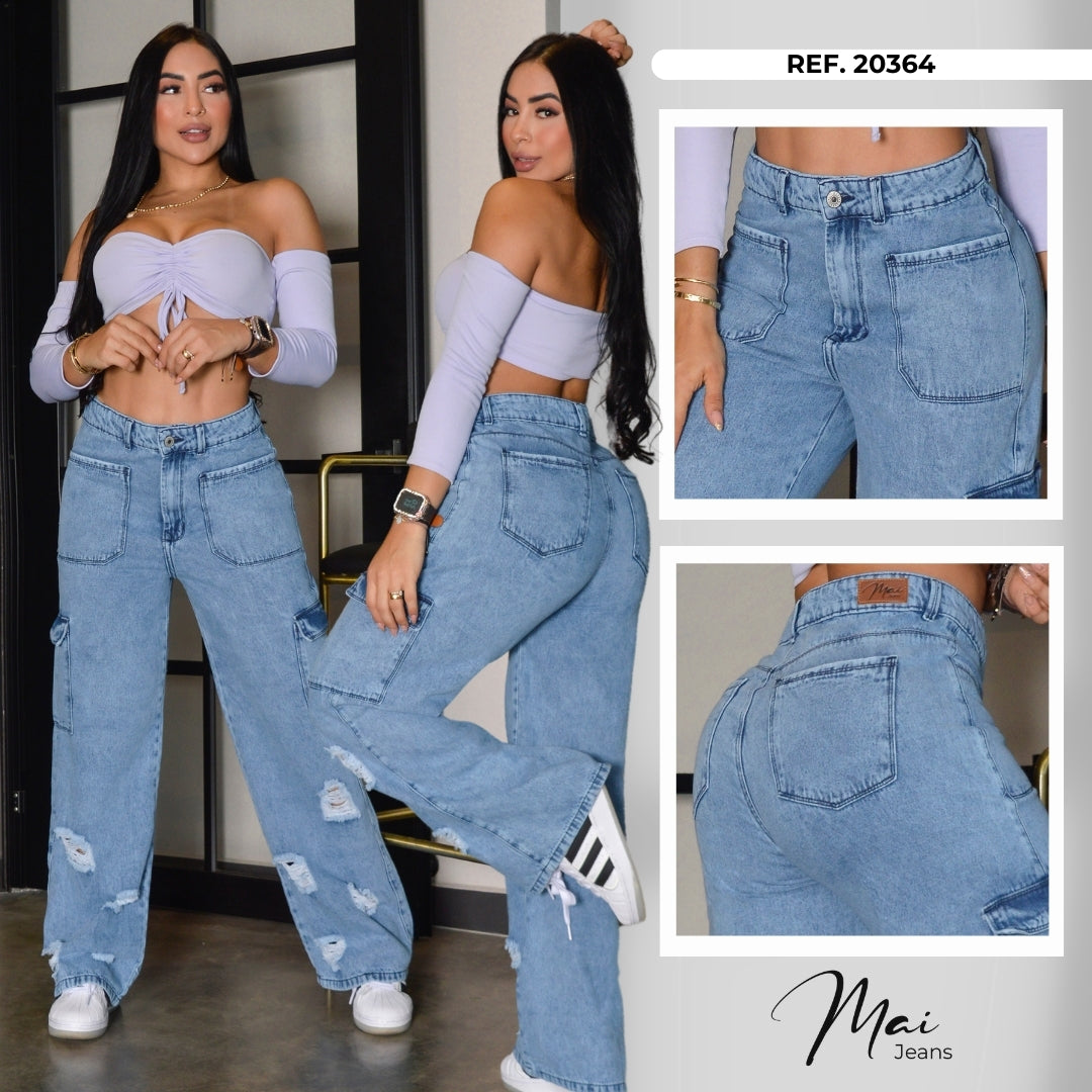 Pantalon Cargo Denim Ref. 20364