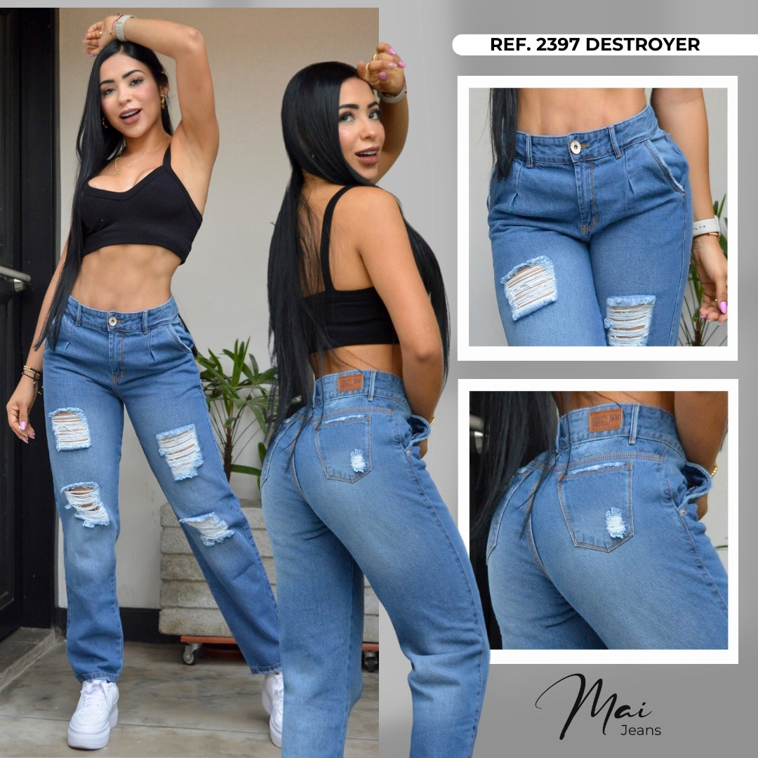 Pantalon Mujer Boyfriend Americano - 2397 DES