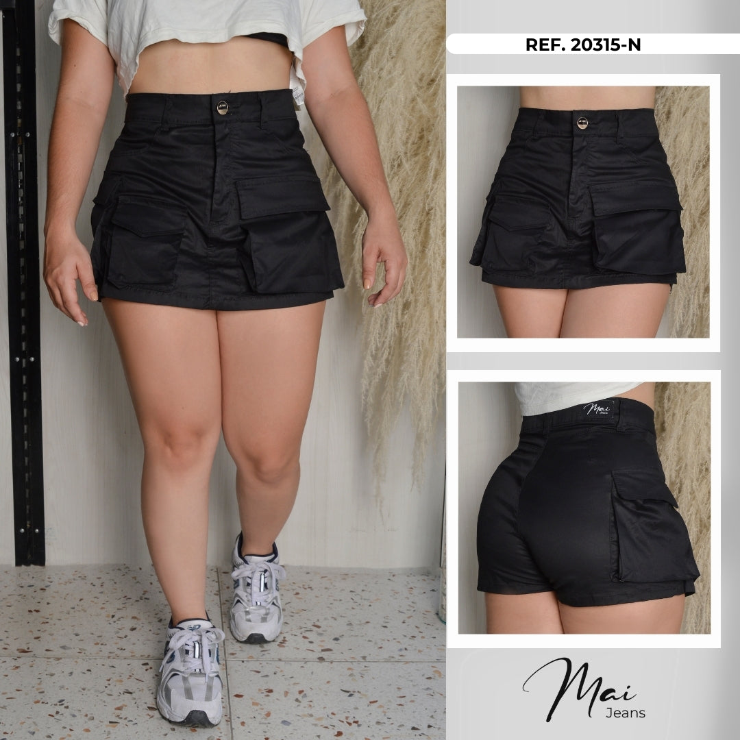 Falda Shorts denim Ref. 20315-Negro