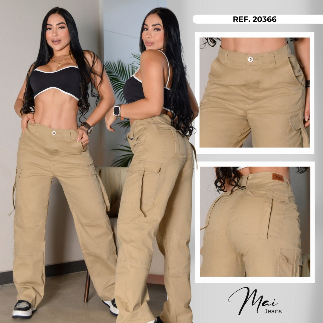 Pantalon Wide Cargo Tela Drill Ref. 20366