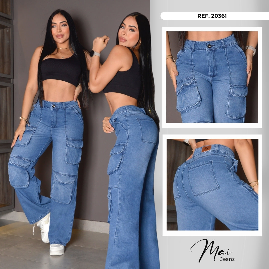 Pantalon Cargo Denim Ref. 20361