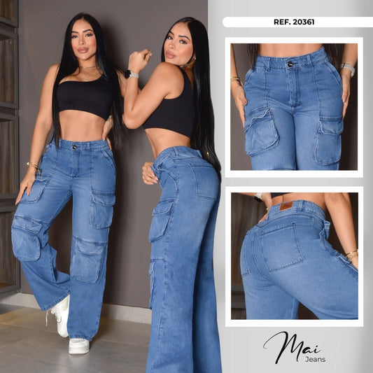 Pantalon Cargo Denim Ref. 20361