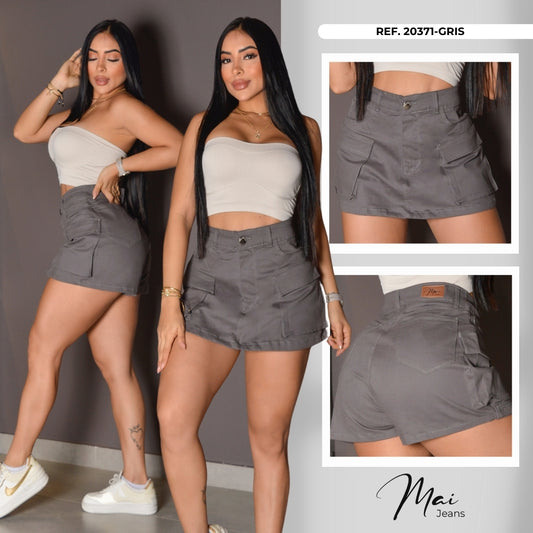 FALDA  SHORT CARGO Ref. 20371- Gris